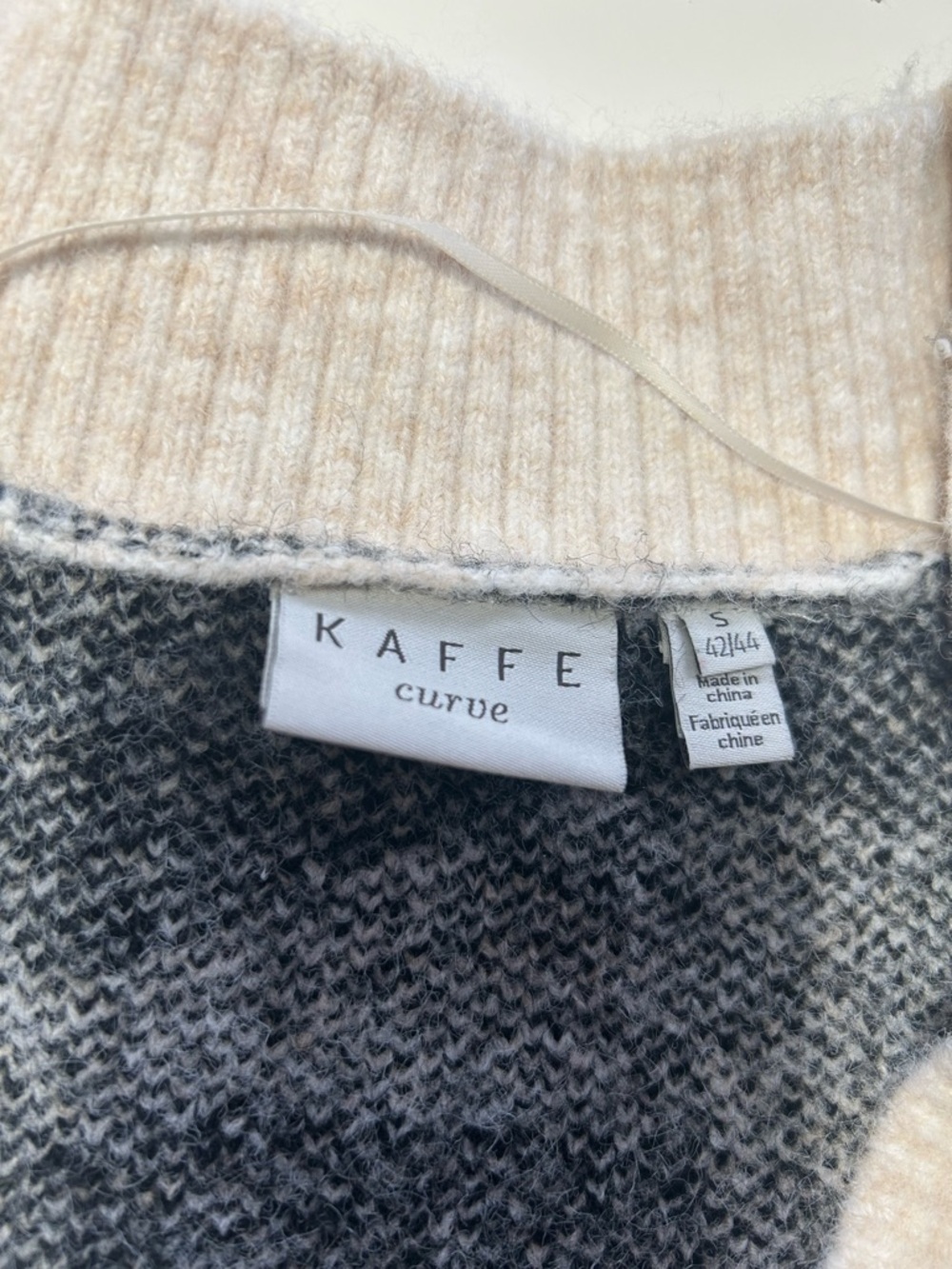 Zebra-Print Button Front Cardigan in Black & Cream - Picture 3 of 5